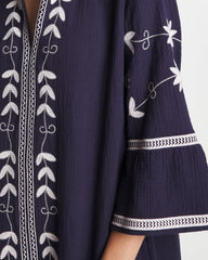 Chico's Woven Embroidered Swim Cover-Up