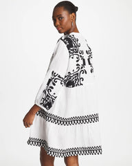 Chico's Woven Printed Swim Cover-Up Dress