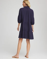 Chico's Woven Tiered Swim Cover-Up Dress