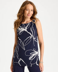 Chico's Travelers™ Knit Botanical Jeweled Tunic