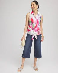 Chico's No Iron™ Bloom Linen Tie-Front Shirt