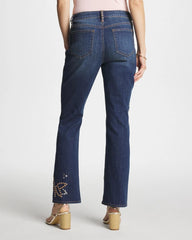 Chico's Embellished Girlfriend Cropped Flared Jeans
