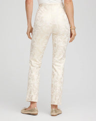 Chico's Juliet Golden Foiled Slim Ankle Pants
