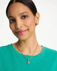 Chico's Aventurine Stone Pendant Necklace