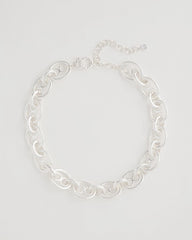 Chico's Mariner Silvertone Link Necklace
