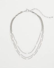 Chico's Pearlescent Bead Ball Short Necklace