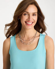 Chico's Pearlescent Bead Ball Short Necklace