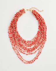 Chico's Coral Multi-Strand Necklace