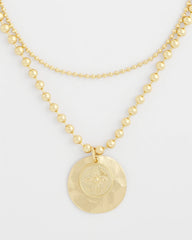 Chico's Short Gold Ball Chain Pendant