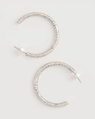 Chico's Silvertone Textured Hoop Earrings