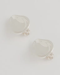 Chico's Silvertone Stud Clip-On Earrings