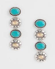 Chico's Turquoise Mixed Metal Linear Earrings
