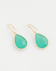Chico's Green Teardrop Fishwire Earrings