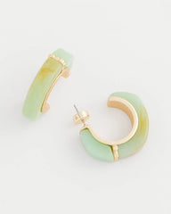Chico's Aqua Tone Hoop Earrings