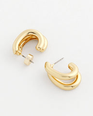 Chico's Gold Double Mini Hoop Earrings
