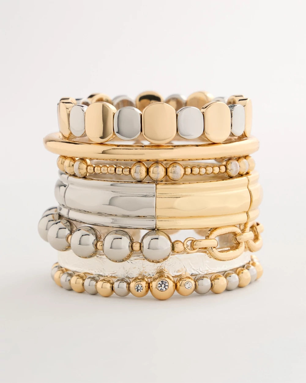 Chico's Mixed Metals Glam Stretch Bracelet