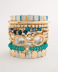 Chico's Glam Teal Slice Stretch Bracelet