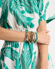 Chico's Green Round Stretch Bracelet