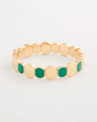 Chico's Green Goldtone Glam Stretch Bracelet
