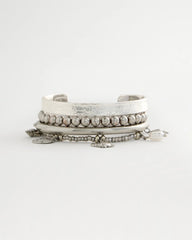 Chico's Beachy Silvertone Stretch Charm Bracelet