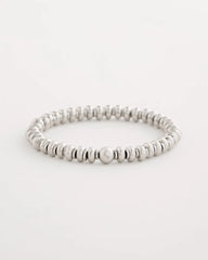 Chico's Silvertone Rounded Stretch Bracelet