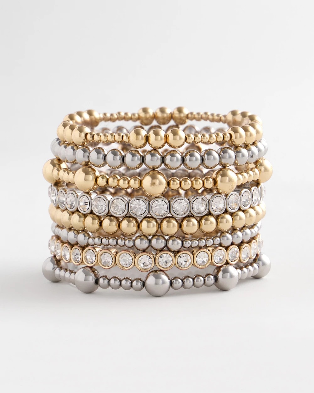 Chico's Gold-tone Small Bead Stretch Bracelet