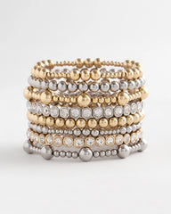 Chico's Gold-tone Small Bead Stretch Bracelet