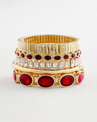 Chico's Gold Bezel Set Stretch Tennis Bracelet