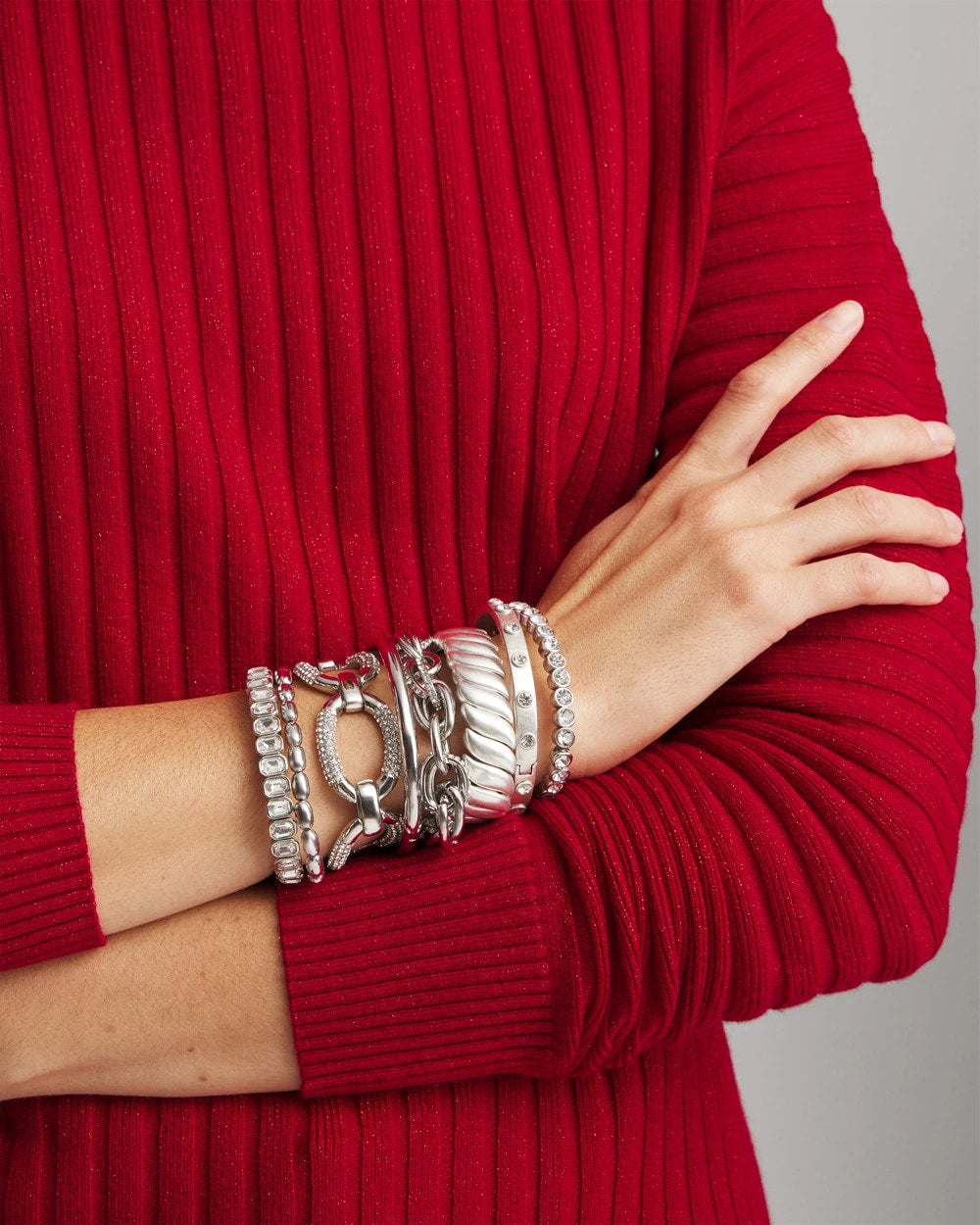 Chico's Large Pave Link Toggle Bracelet