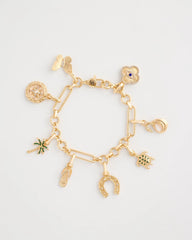 Chico's Shiny Goldtone Novelty Charm Bracelet