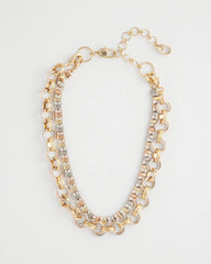 Chico's Convertible Tri-Tone Short Necklace