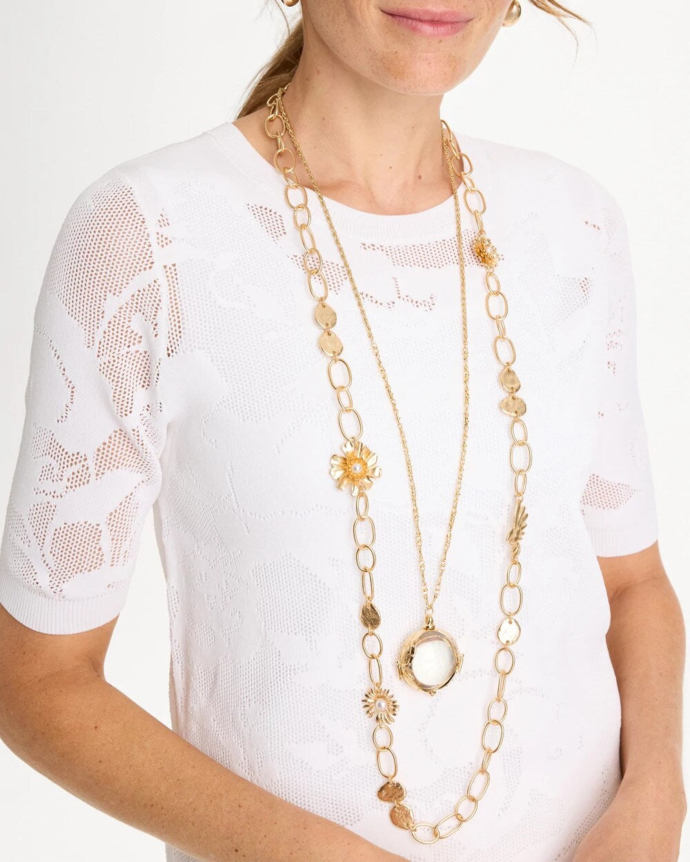 Chico's Butterfly Wing Monocle Necklace