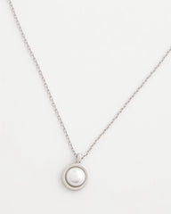 Chico's Silver Pearl Single Strand Necklace