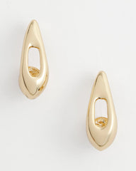 Chico's Gold Puff Hoop Earrings