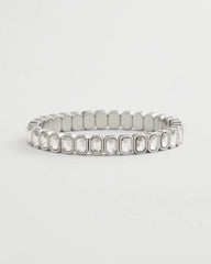 Chico's Silver Bezel Set Stretch Tennis Bracelet