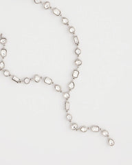 Chico's Bezel Set Silvertone Y-Necklace
