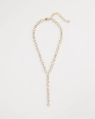Chico's Bezel Set Goldtone Y-Necklace