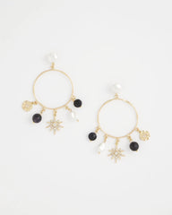 Chico's Starry Night Charm Hoop Earrings