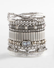 Chico's Silver Tone Stretch Watchband Bracelet