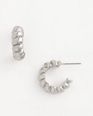 Chico's No Droop® Silvertone Twisted Hoop Earrings