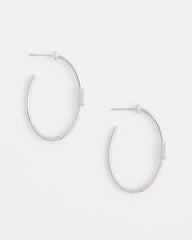 Chico's Silver Oval Hoop Earrings