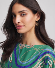 Chico's Gold Oval Hoop Earrings