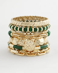 Chico's Green Jade Stone Charm Bracelet