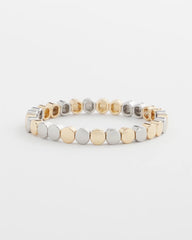 Chico's Silver & Gold Tone Round Stretch Bracelet