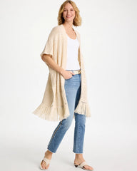 Chico's Long Knit Fringe Ruana