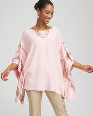 Chico's Sequin Striped Sweater Poncho