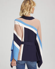 Chico's Belted Colorblock Poncho