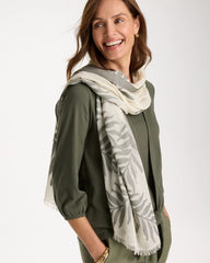Chico's Palm Embroidered Oblong Scarf