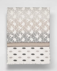 Chico's Neutral Paisley Polka Dot Oblong Scarf