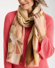Chico's Neutral Floral Oblong Scarf